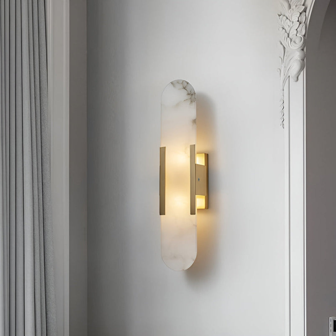 Sculpted Alabaster Wall Lamp Accent for Modern Living Spaces