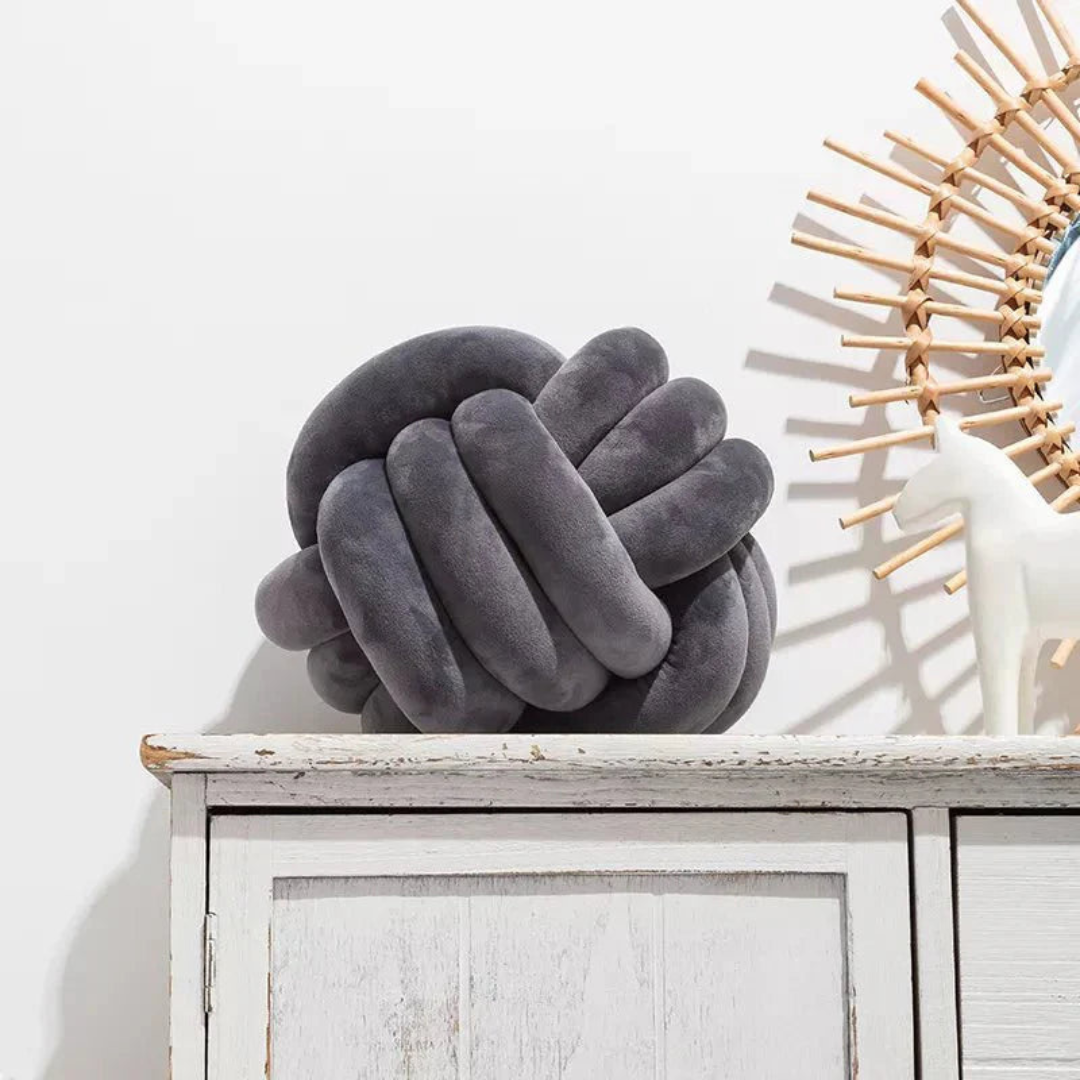 Plush Knot Cushion Ball Pillow for Modern Home Decor Style