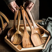 Artisan Wooden Kitchen Utensil Set for Creative Cooking
