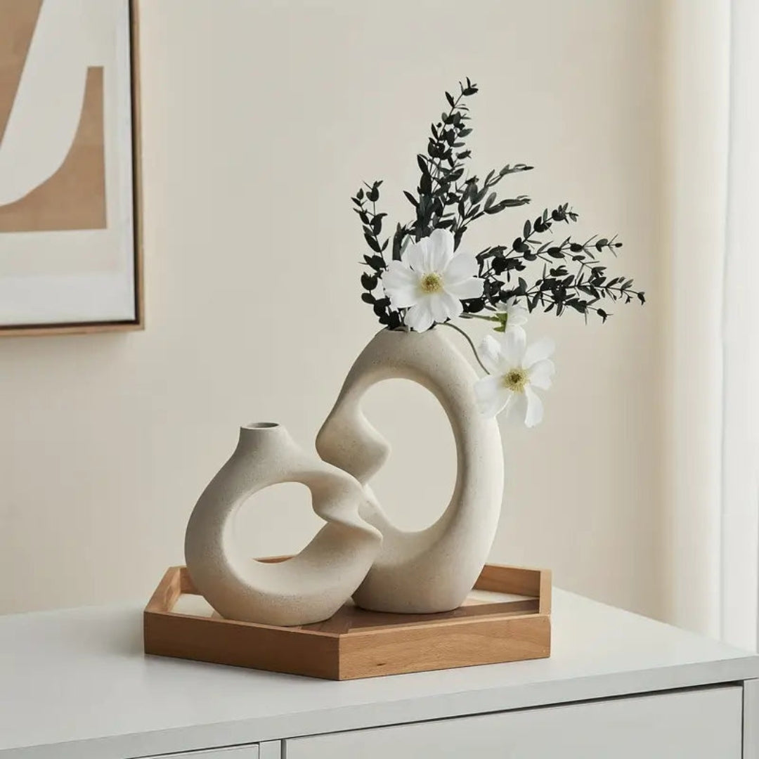 Elegant Sculptural Ceramic Vase Set for Modern Interiors