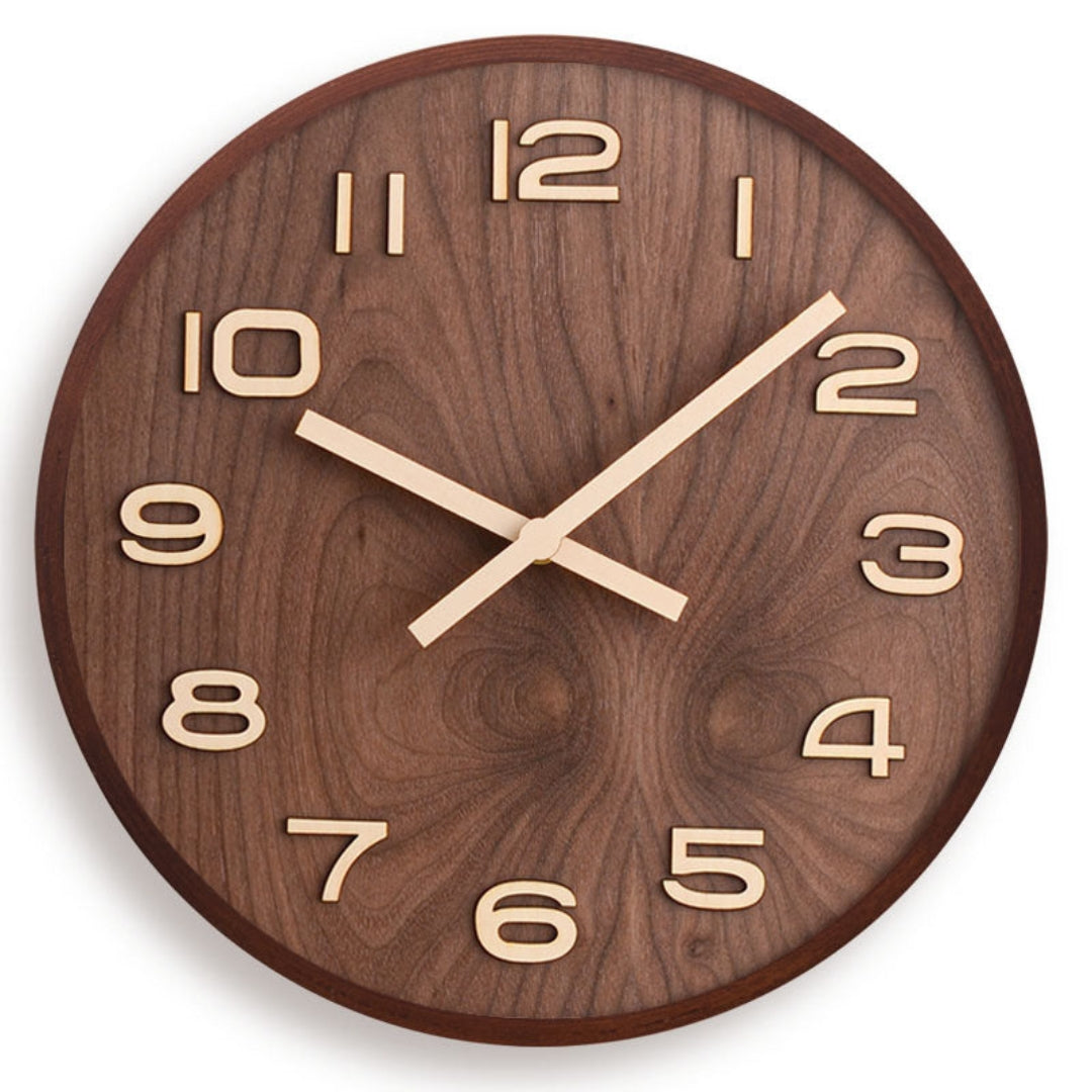 Sleek Walnut Wall Clock with Precision Quiet Movement Design