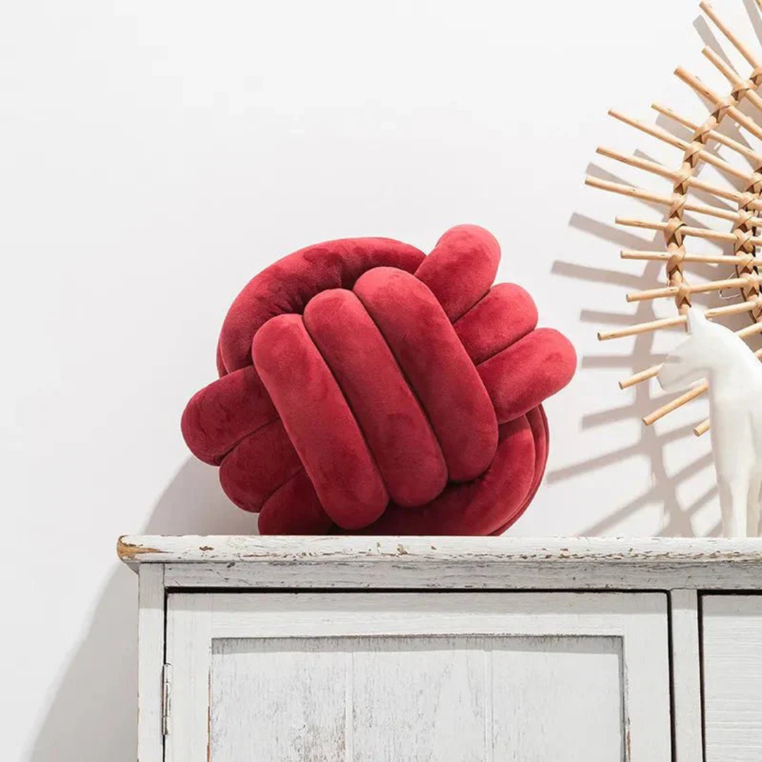 Plush Knot Cushion Ball Pillow for Modern Home Decor Style