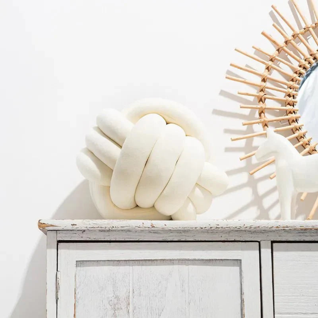 Plush Knot Cushion Ball Pillow for Modern Home Decor Style