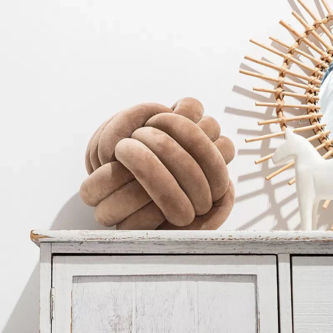 Plush Knot Cushion Ball Pillow for Modern Home Decor Style