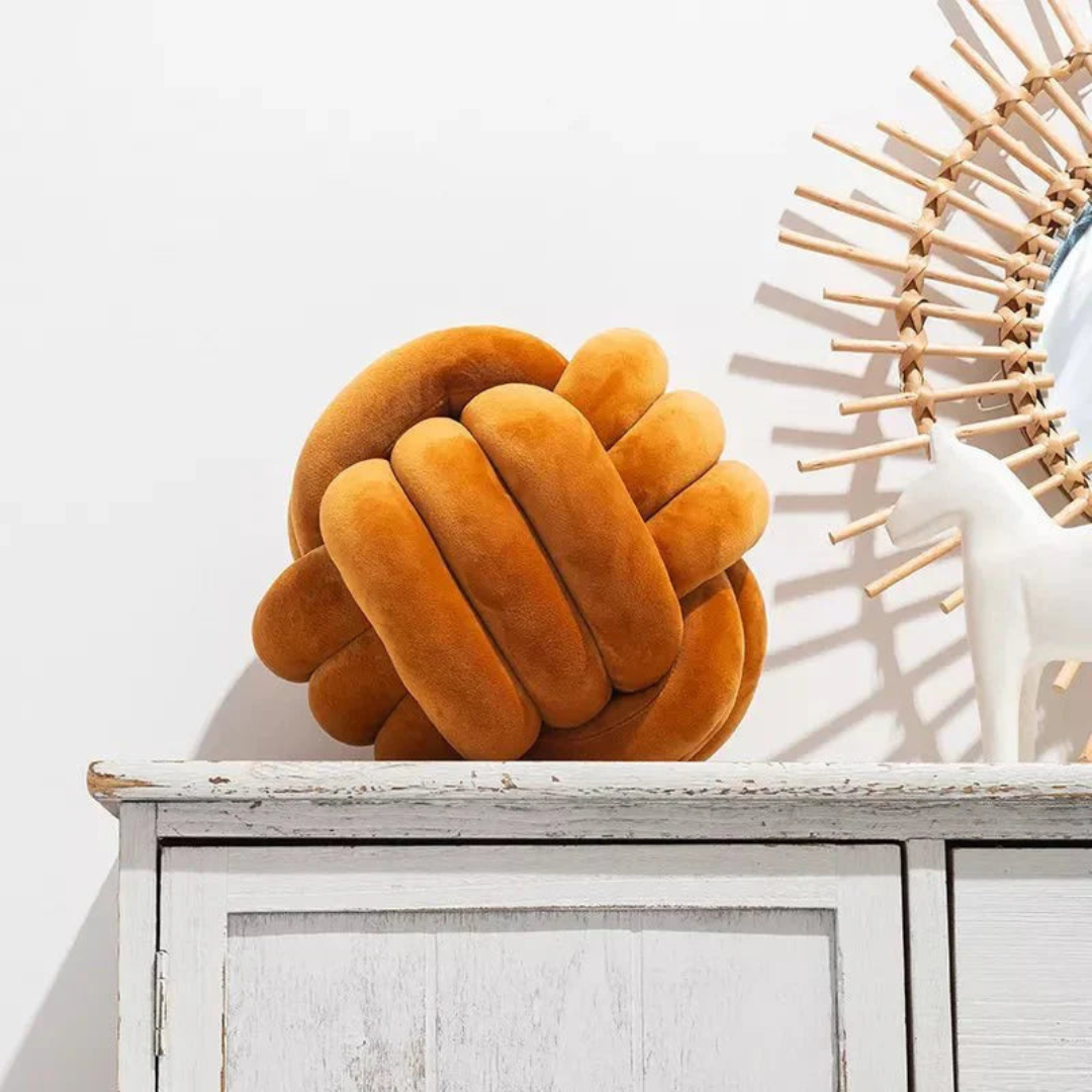 Plush Knot Cushion Ball Pillow for Modern Home Decor Style