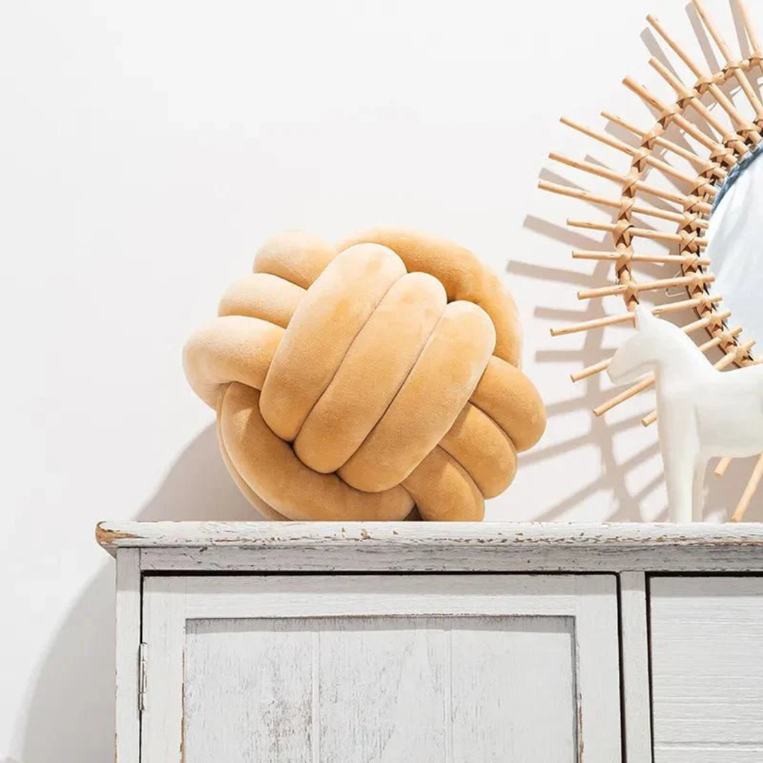 Plush Knot Cushion Ball Pillow for Modern Home Decor Style