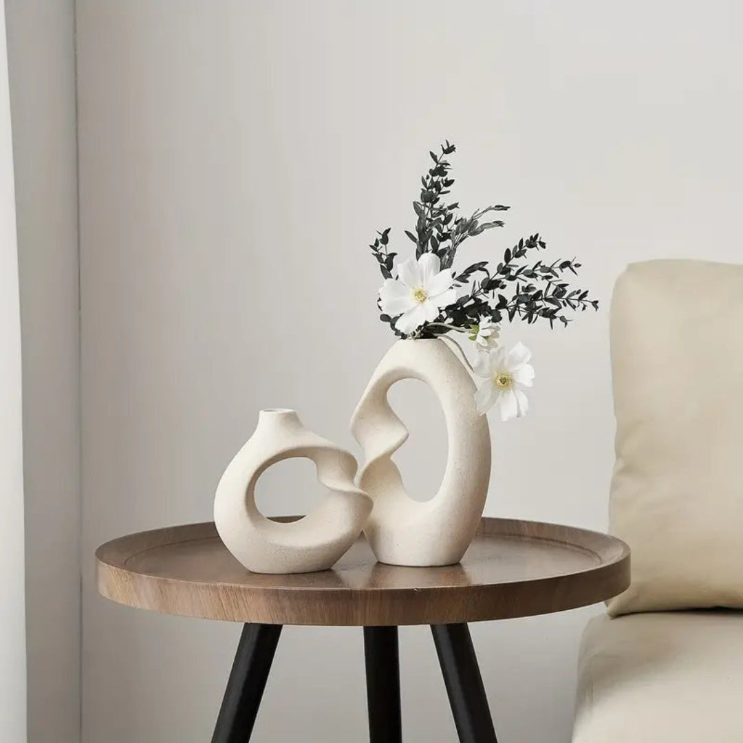 Elegant Sculptural Ceramic Vase Set for Modern Interiors