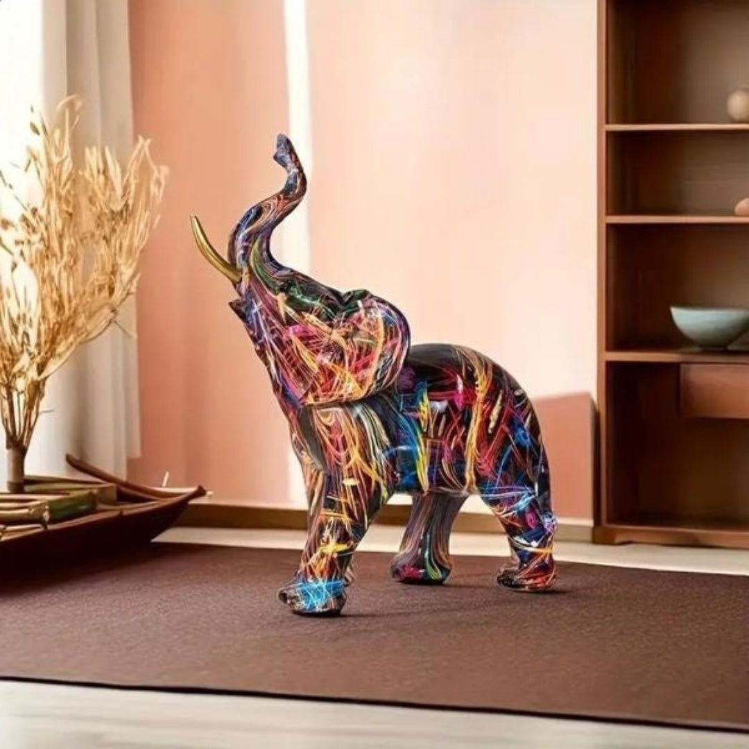 Expressive Graffiti Elephant Figurine for Modern Home Art