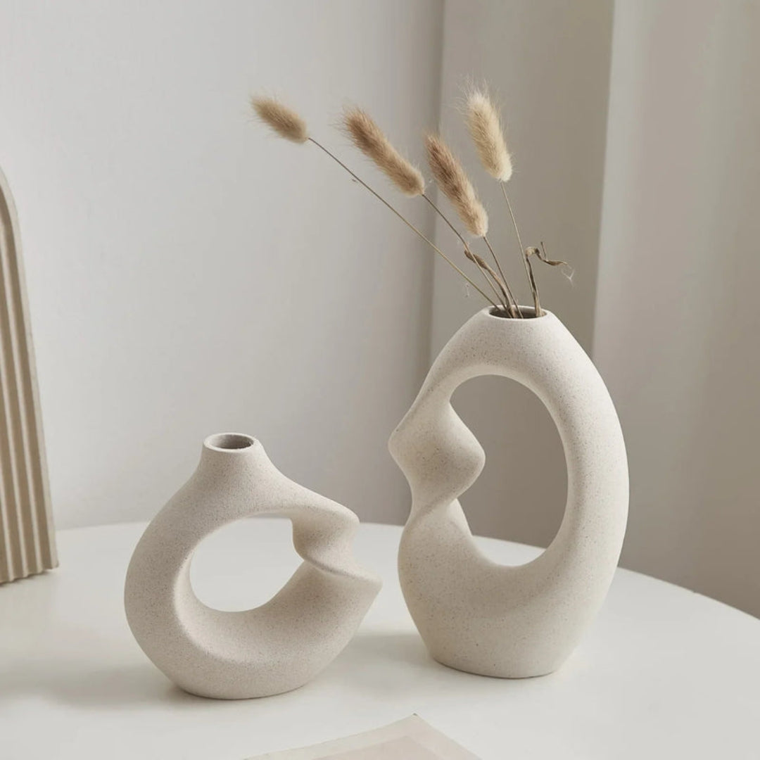 Elegant Sculptural Ceramic Vase Set for Modern Interiors