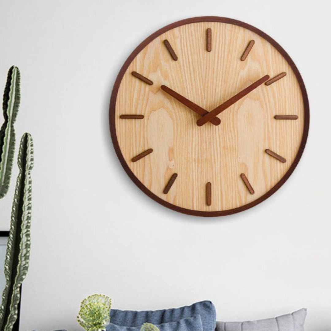 Sleek Walnut Wall Clock with Precision Quiet Movement Design