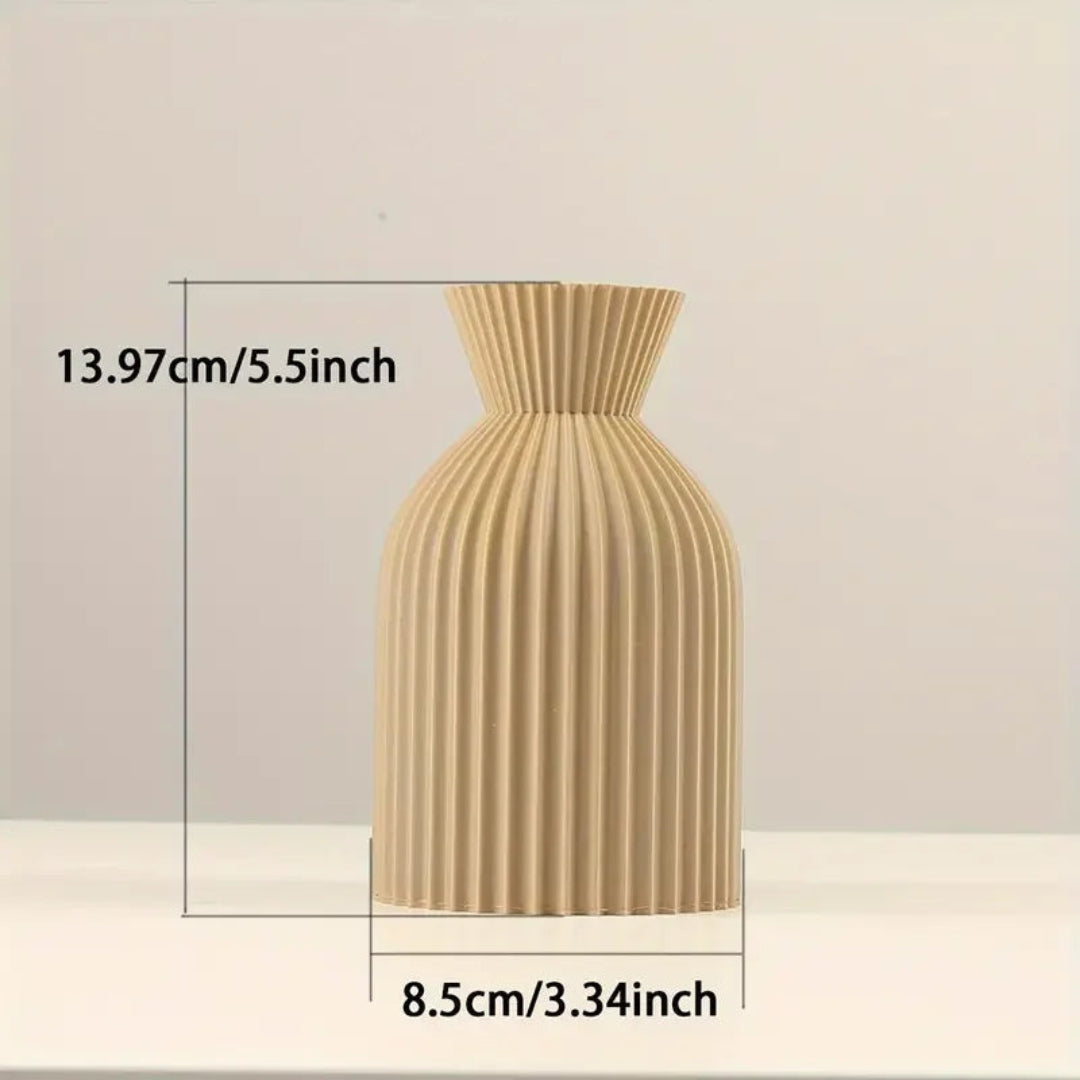 Sculpted Ribbed Ceramic Vase for Elevated Modern Decor Style