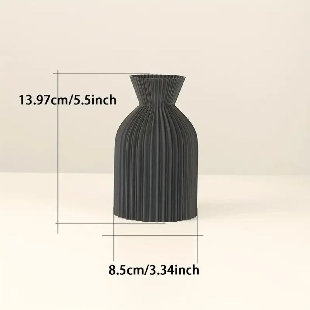 Sculpted Ribbed Ceramic Vase for Elevated Modern Decor Style