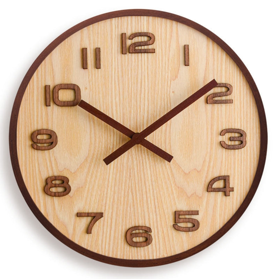 Sleek Walnut Wall Clock with Precision Quiet Movement Design