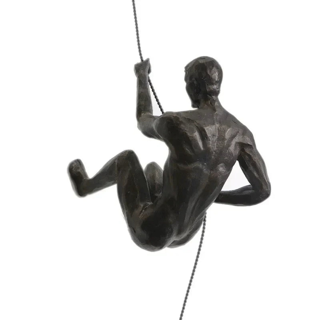 Dynamic Climbing Man Wall Sculpture Set for Interior Decor