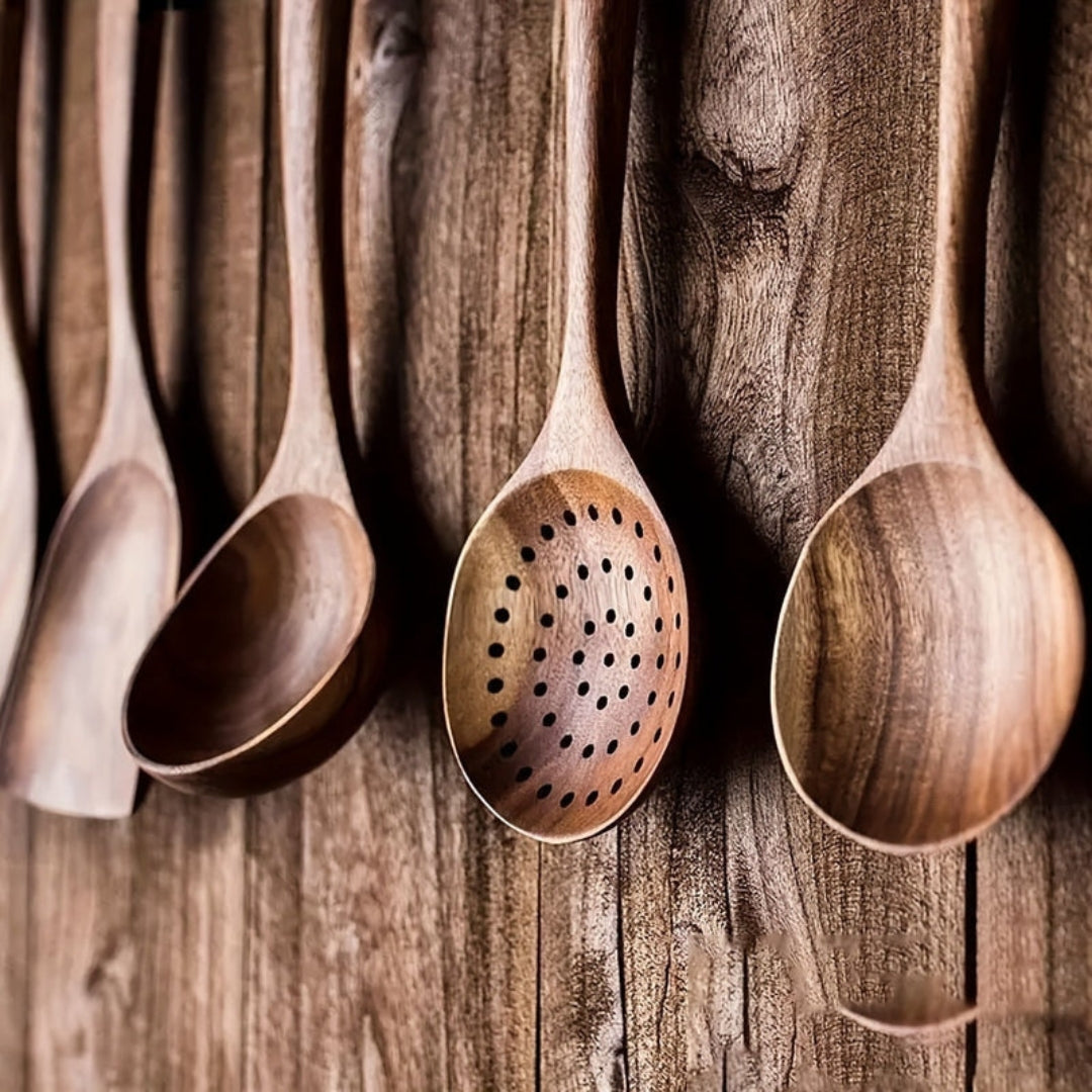 Artisan Wooden Kitchen Utensil Set for Creative Cooking