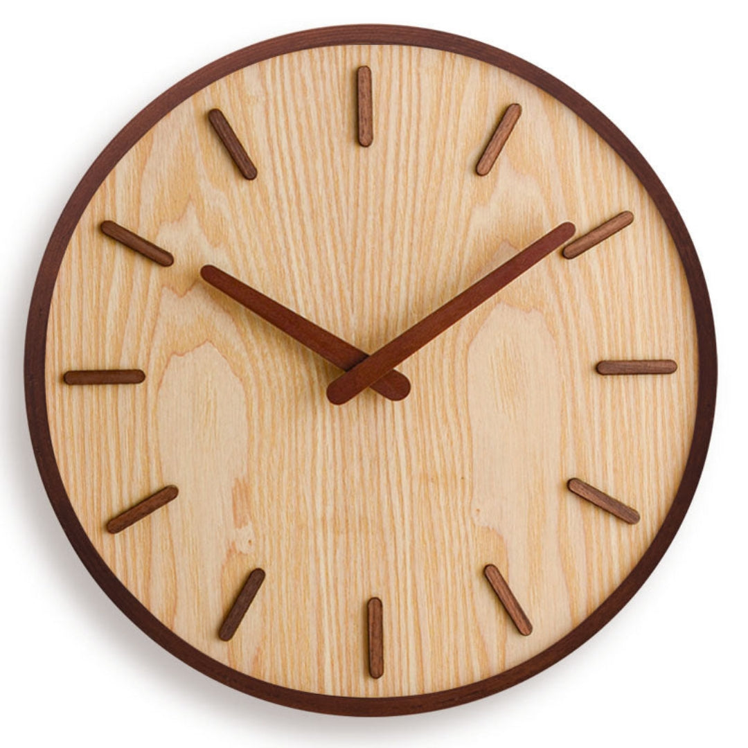 Sleek Walnut Wall Clock with Precision Quiet Movement Design