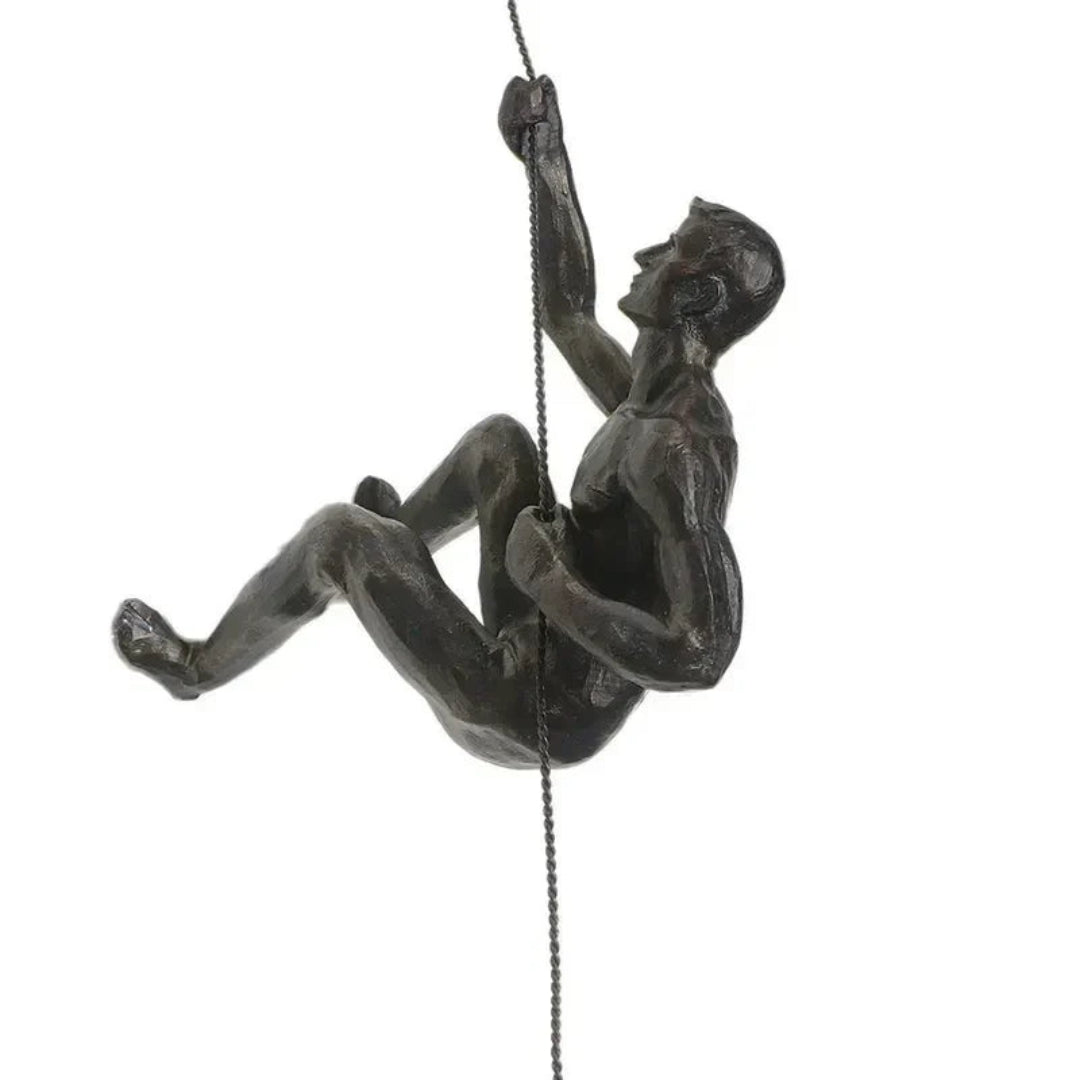 Dynamic Climbing Man Wall Sculpture Set for Interior Decor