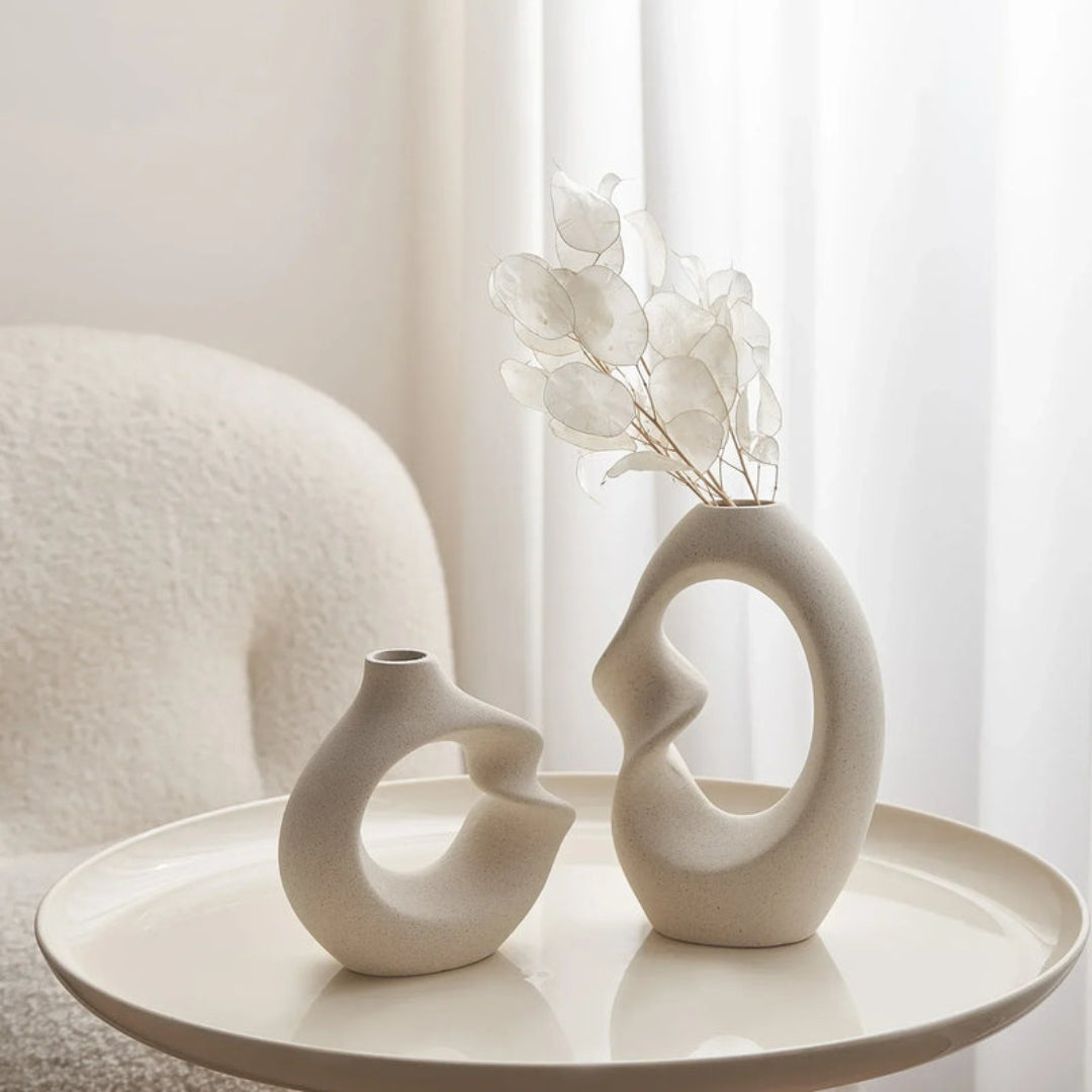 Elegant Sculptural Ceramic Vase Set for Modern Interiors
