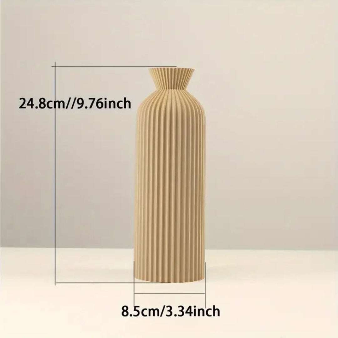 Sculpted Ribbed Ceramic Vase for Elevated Modern Decor Style
