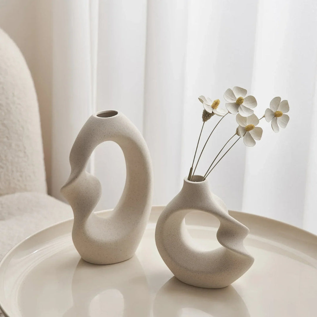Elegant Sculptural Ceramic Vase Set for Modern Interiors
