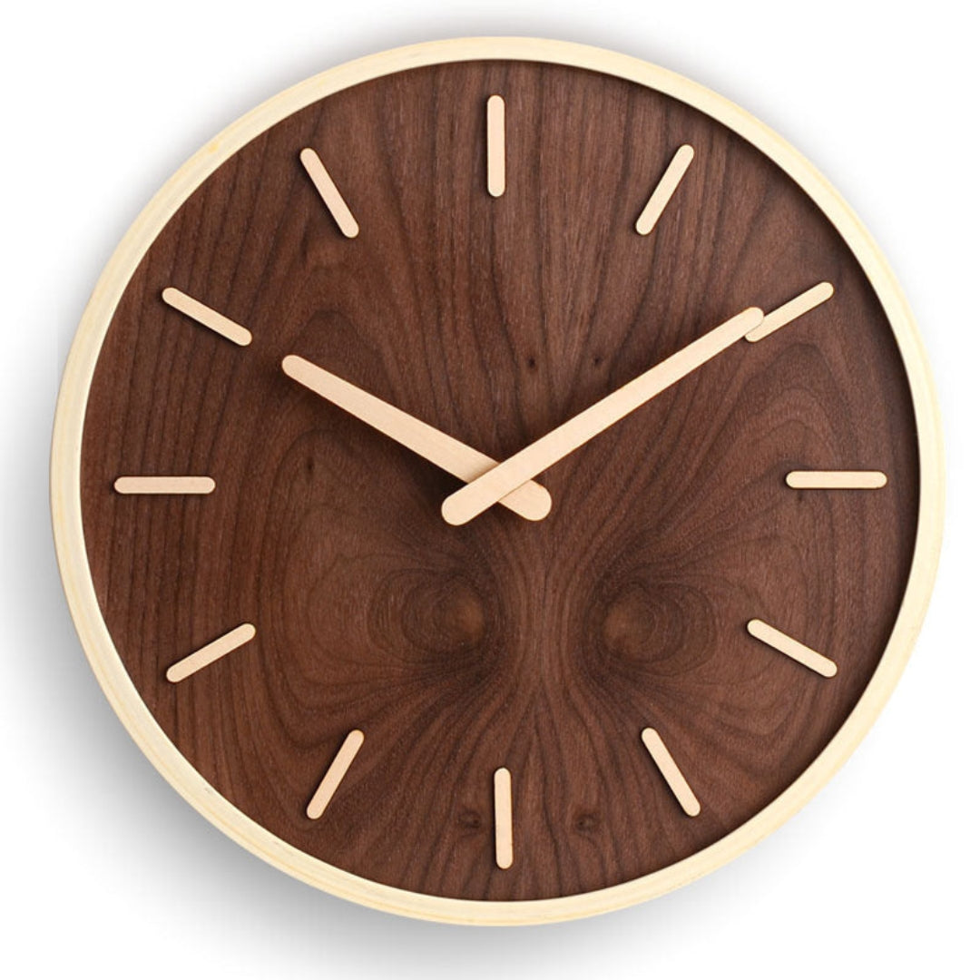 Sleek Walnut Wall Clock with Precision Quiet Movement Design