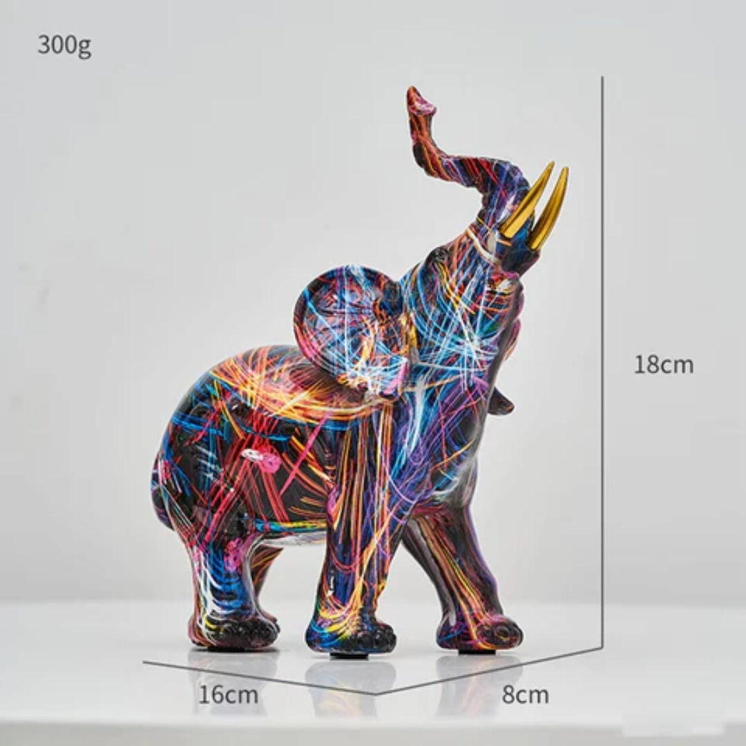 Expressive Graffiti Elephant Figurine for Modern Home Art