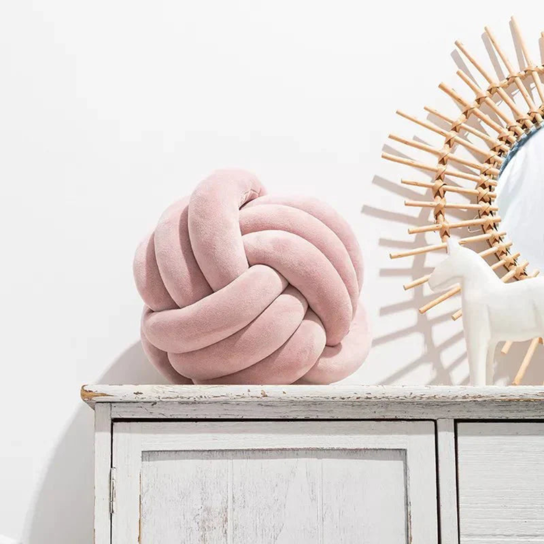 Plush Knot Cushion Ball Pillow for Modern Home Decor Style