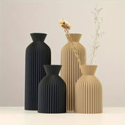 Sculpted Ribbed Ceramic Vase for Elevated Modern Decor Style