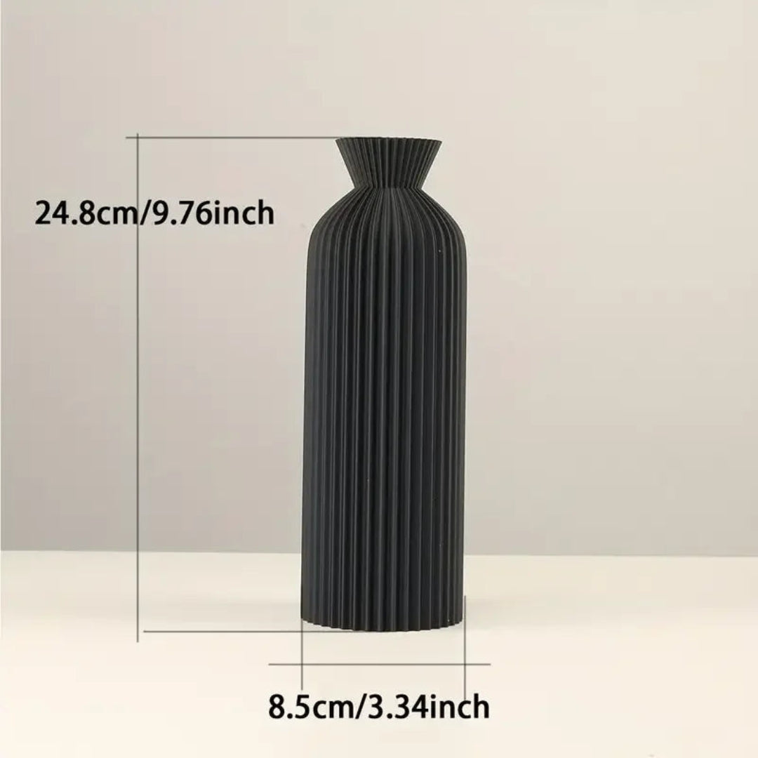 Sculpted Ribbed Ceramic Vase for Elevated Modern Decor Style